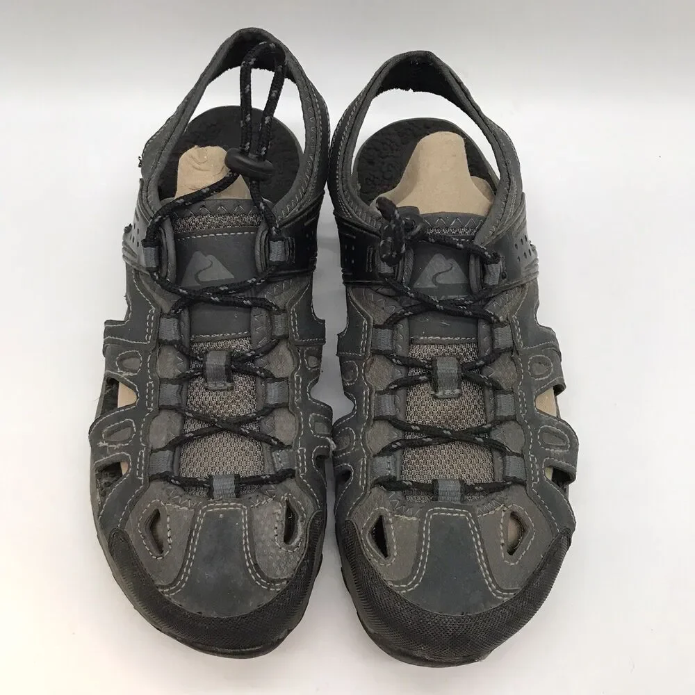 Ozark Trail Sport Sandals Men's 9 Blue Gray Bungee Slingback Hiking Water Shoes